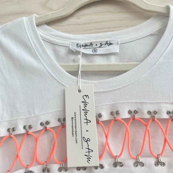 Emma and Sam LF Neon Bungee Crop Tank NWT - Picture 3 of 5